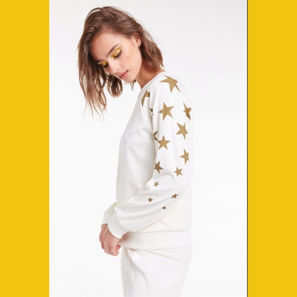 Wildfox Fiona Crewneck Falling Stars Sweatshirt - Picture 1 of 7